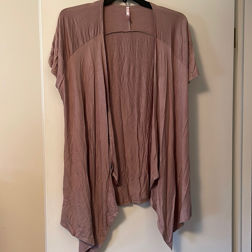 Cool Melon Short Sleeve Sharkbite Hem Cardigan XL